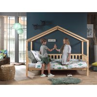 Dallas 1 Hausbett mit seitlicher Umrandung 90 x 200 cm Liegefläche, Natur von vipack
