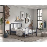Jugendbett BRONXX mit Liegefläche 140 xx 200 cm, Ausf. Metall Denim Blau matt von vipack