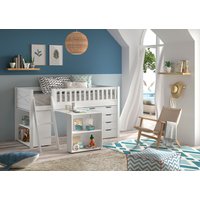 SCOTT Spielbett, LF 90 x 200 cm, mit Schreibtisch, Regal und Schubladenkommode von vipack