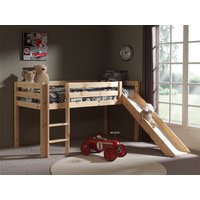 Spielbett Pino mit Rutsche, Ausf. Kiefer massiv natur lackiert von vipack