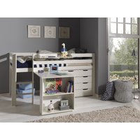 Spielbett Pino mit Schreibtisch, Hängeregal und Schubladenkommode von vipack