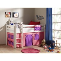 Spielbett Pino mit Textilset "Bella", Ausf. Kiefer massiv natur lackiert von vipack