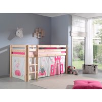 VIPACK - Spielbett Pino mit Textilset Vorhang "Princes", Ausf. Kiefer massiv natur von vipack