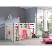 Spielbett Pino mit Textilset Vorhang und 3 Taschen "Spring", Ausf. Kiefer massiv weiß lackiert Spielbett Pino mit Textilset Vorhang und 3 Taschen "Spring", Ausf. Kiefer massiv weiß lackiert von vipack