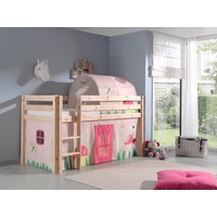 Spielbett Pino mit Textilset Vorhang und Tunnel "Spring", Ausf. Kiefer massiv natur von vipack