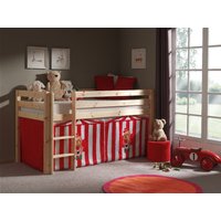 Spielbett Pino mit Textilset "Zirkus", Ausf. Kiefer massiv natur lackiert von vipack