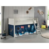 VIPACK - Spielbett SCOTT, LF 90 x 200 cm, mit Rolllattenrost, Leiter und Textilset "Space Shuttle", von vipack