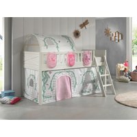 VIPACK - Spielbett SCOTT, LF 90 x 200 cm, mit Rolllattenrost, Leiter und Textilset Vorhang, Tunnel u von vipack