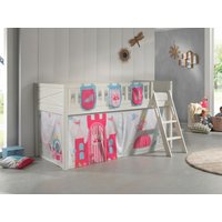 VIPACK - Spielbett SCOTT, LF 90 x 200 cm, mit Rolllattenrost, Leiter und Textilset Vorhang und 3 Tas von vipack