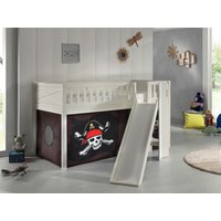 VIPACK - Spielbett SCOTT, LF 90 x 200 cm, mit Rolllattenrost, Rutsche, Leiter und Textilset "Caribia von vipack