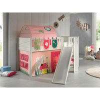 Spielbett SCOTT, 90x200 cm, mit Lattenrost, Rutsche, Leiter, Vorhang, Tunnel, 3 Taschen "Spring" von vipack