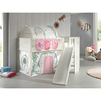 Spielbett SCOTT, 90x200 cm, mit Lattenrost, Rutsche, Leiter, Vorhang, Tunnel, 3 Taschen "Birdy" von vipack