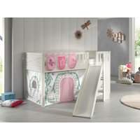 Spielbett SCOTT, 90x200 cm, mit Lattenrost, Rutsche, Leiter, Textilset Vorhang, 3 Taschen "Birdy" von vipack