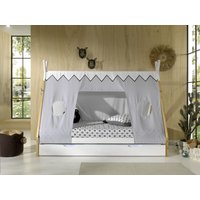 VIPACK - Tipi Zelt Bett Liegefläche 90 x 200 cm, inkl. Rolllattenrost, Bettschublade und Textilzeltd von vipack
