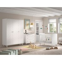 Vipack Babymöbel-Set, (Made in Europe), 4- tlg. bietet alles für Ihr Kinderzimmer, Ausf. satin weiß lackiert von vipack