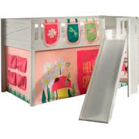 Vipack Hochbett "Scott" Made in Europe, m. Rutsch-/Leiterturm, LF 90x200 cm, Vorhang, Tasche, 4 Designs von vipack
