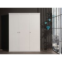 Vipack Kleiderschrank, (Made in Europe), Kleiderschrank mit 3 Türen, bietet viel Stauraum, Ausf. Weiß lackiert von vipack
