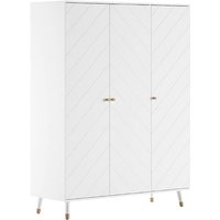 Vipack Kleiderschrank Made in Europe, mit 3 Drehtüren bietet viel Stauraum, Rillenprofil-Optik, Ausf. weiß von vipack