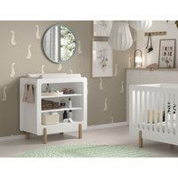 Vipack Kommode "Smile, Wickelregal mit 3 Fächern, MDF weiß lackiert", (B/H/T ca. 88x95,3x54,4cm, Fläche für Wickelauflage B: 77 x T: 51 cm), ohne Wickelauflage, feste Böden, bietet viel Stauraum von vipack