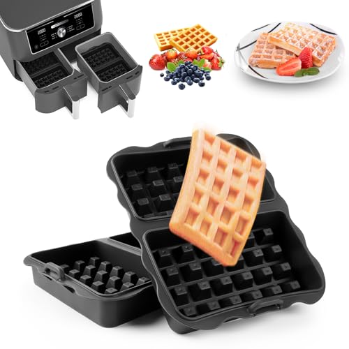 Heißluftfritteuse Waffeleinsatz, 2 Stück Silikonform Waffeleisen Ninja Airfryer Zubehör mit Ninja AF400EU, AF451EU, und AF500EU von viriech