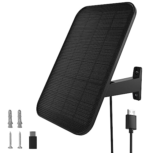 virtavo Solarpanel für Außenkamera, wasserdichtes Solarladegerät, kontinuierliche Solarstromversorgung für Überwachungskamera von virtavo