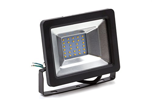 vislux LED Flutlicht Außenstrahler Flutlichtstrahler Fluter IP65 | 20W | 3200K | 1400lm | Aluminium Schwarz von vislux
