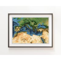 Mittelmeer - Reliefkarte Bilderwelt von visualgeomatics