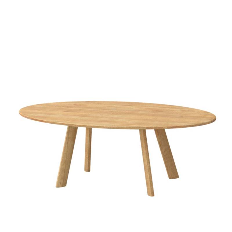 vitamin design - Largus Oval - ovaler Holztisch mit schrägen Beinen von vitamin design