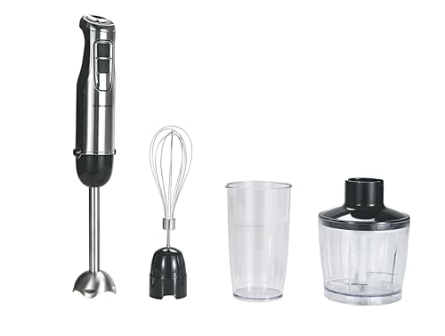 VITASUNHOW 800W Stabmixer, 4-IN-1 Edelstahl Multifunktionsmixer mit Pürierstab 600ml Mixbecher 500ml Lebensmittelhacker, Pürierstab mit 6 einstellbaren Geschwindigkeiten von vitasunhow