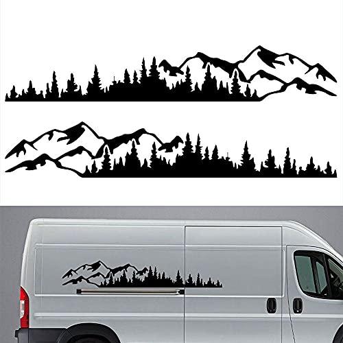 2 Stück Auto-Aufkleber, Motiv: Berge, Wald, Vinyl, Auto, LKW, Fenster, Stoßfänger, Auto, Türaufkleber, Kayak, Vinyl, Dekoration, Körper, selbstklebend von vitihipsy