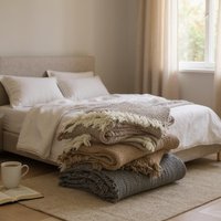 Decke Aus Baumwolle Und Leinen, Weicher Überwurf Für Gemütliches Zuhause, Leichte Naturfaser, Perfektes Geschenk Schlafzimmerdekor, Vielseitiger Decke Aus Baumwolle Und Leinen, Weicher Überwurf Für Gemütliches Zuhause, Leichte Naturfaser, Perfektes Geschenk Schlafzimmerdekor, Vielseitiger von vivathreadarts