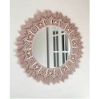 Großer Perlenspiegel | Bronze Wanddekor Housewarming Day Geschenk Wohnzimmer Dekor Boho Spiegel Expressversand | 1-3 Tage Kinderzimmer von vivianedecor