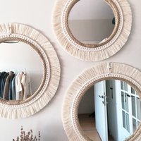 Jute-Makrome-Set | Perlen Runder Spiegel Wanddekoration Erntedank Geschenk Ostergeschenk Boho Moderner Benutzerdefinierte Größe Verfügbar Jute-Makrome-Set | Perlen Runder Spiegel Wanddekoration Erntedank Geschenk Ostergeschenk Boho Moderner Benutzerdefinierte Größe Verfügbar von vivianedecor
