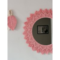 Kinderzimmer Makramee Spiegel | Blush Pink Wanddekor Geburtstagsgeschenk Neugeborenen Geschenk Boho Babyzimmer Dekor Express Versand | 1-3 Tage Kinderzimmer Makramee Spiegel | Blush Pink Wanddekor Geburtstagsgeschenk Neugeborenen Geschenk Boho Babyzimmer Dekor Express Versand | 1-3 Tage von vivianedecor