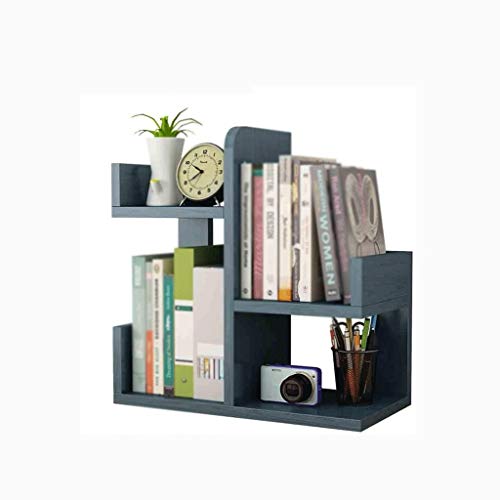 vkeid Bücherregal, Desktop-Bücherregal, Arbeitsplatten-Bücherregal zur Erweiterung, Bücherregal, erweiterbare Holz-Desktop-Aufbewahrung von vkeid