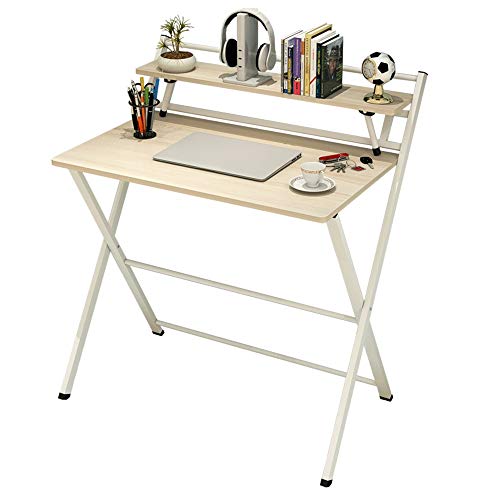 vkeid Einfacher Kleiner Klapptisch, Lernschreibtisch, Schreibtisch, Schreibtisch, einfacher moderner Heimschreibtisch, Schlafzimmer, Desktop-Computertisch (Farbe: A) Modisch von vkeid