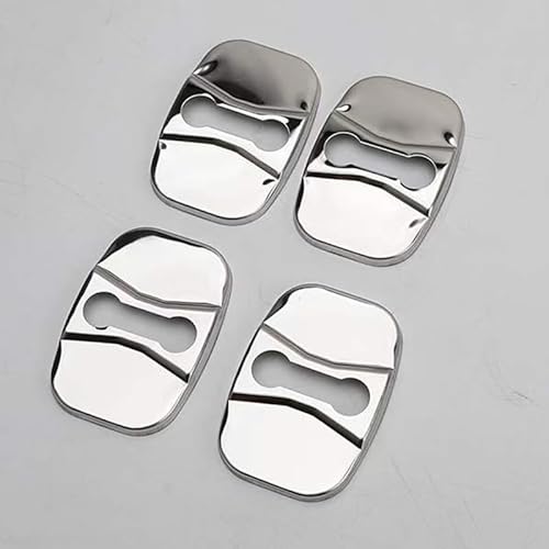 vmwia 4 StüCk AutotüRschloss Abdeckung Für Volvo V60 1. Gen 2011-2018,Wasserdicht Anti-Rost Auto TüRschloss Selbstklebender Innenraum Schutz ZubehöR.,A/Stainless Steel Silver von vmwia