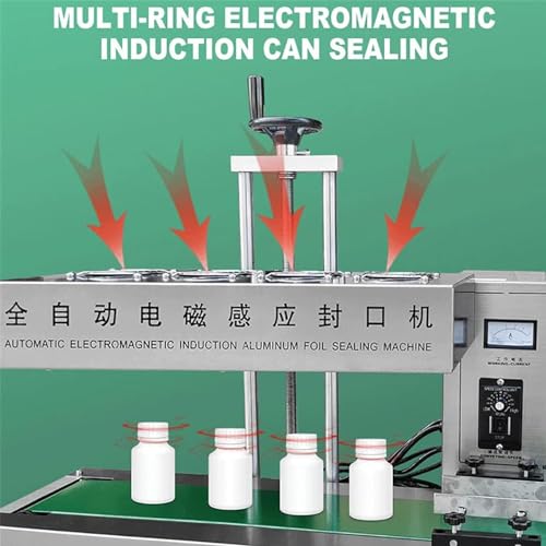 Elektromagnetische Induktionsversiegelungsmaschine, 2200 W Automatische Aluminiumfolienversiegelungsmaschine, Flaschenverschlussversiegeler,60mm von vnmudzeo