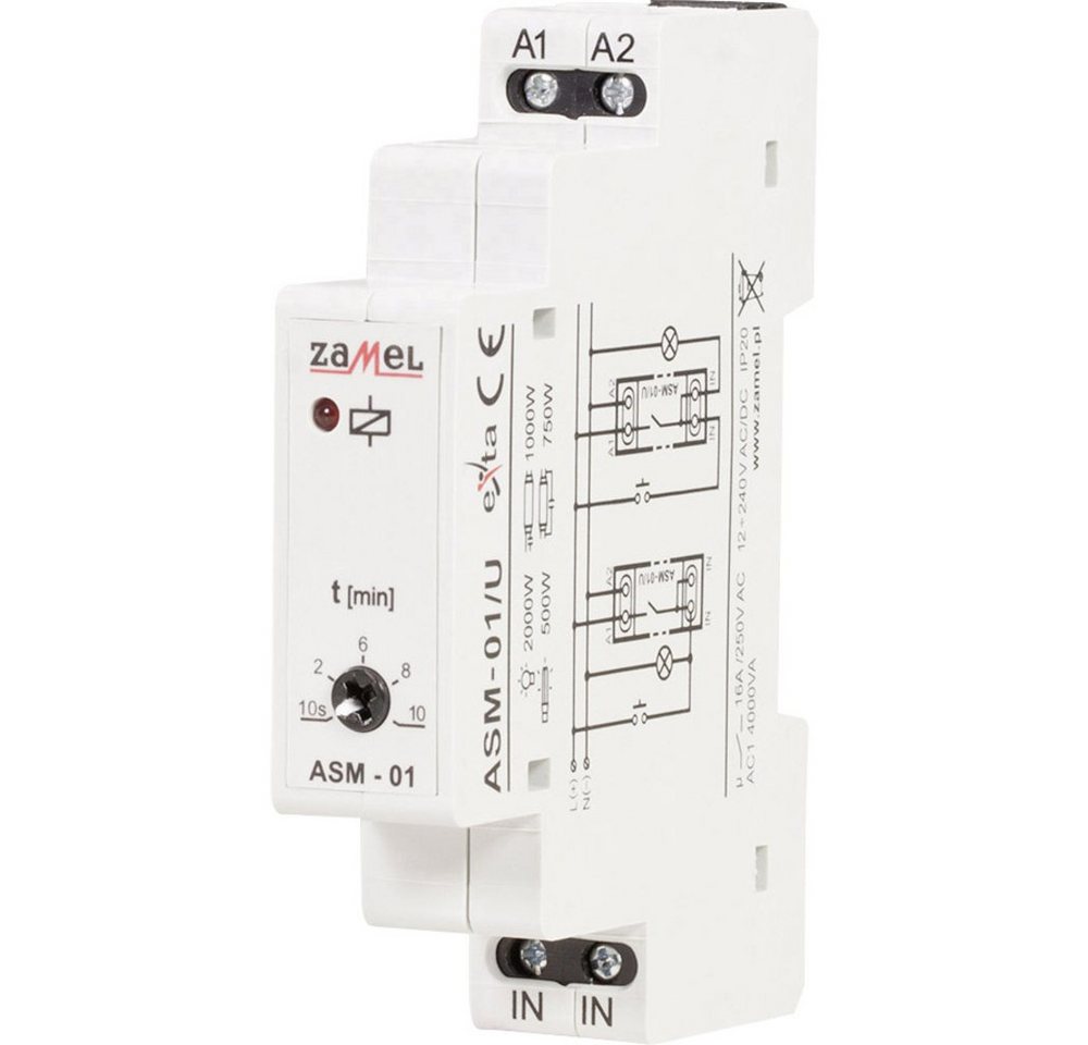 Zamel Lichtschalter Zamel ASM-01/U Treppenlichtzeitschalter Hutschiene 12 V, 24 V, 230 V Zamel Lichtschalter Zamel ASM-01/U Treppenlichtzeitschalter Hutschiene 12 V, 24 V, 230 V von Zamel