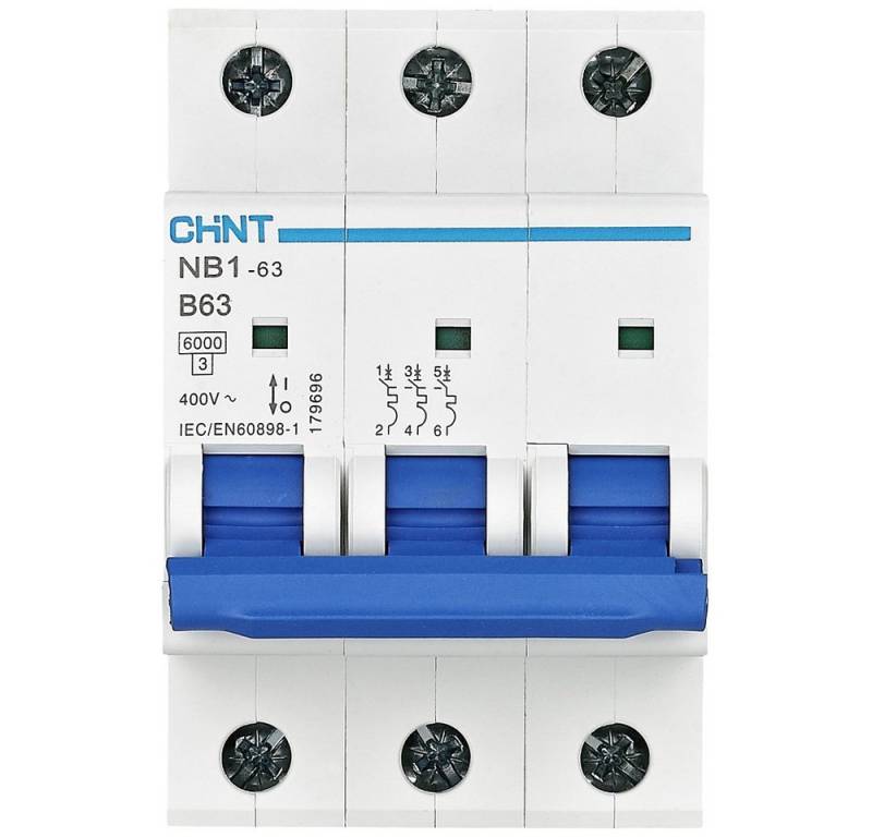 CHINT Schalter Chint 179695 NB1-63 3P B6 6kA DB Leitungsschutzschalter 3polig 6 A von CHINT