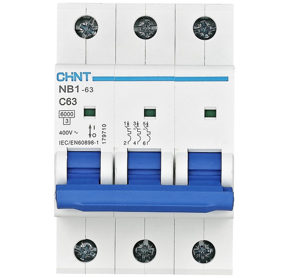 CHINT Schalter Chint 179708 NB1-63 3P C50 6kA DB Leitungsschutzschalter 3polig 50 CHINT Schalter Chint 179708 NB1-63 3P C50 6kA DB Leitungsschutzschalter 3polig 50 von CHINT