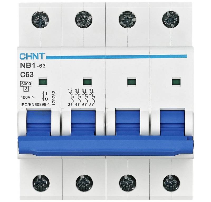 CHINT Schalter Chint 179740 NB1-63 4P C10 6kA DB Leitungsschutzschalter 4polig 10 von CHINT