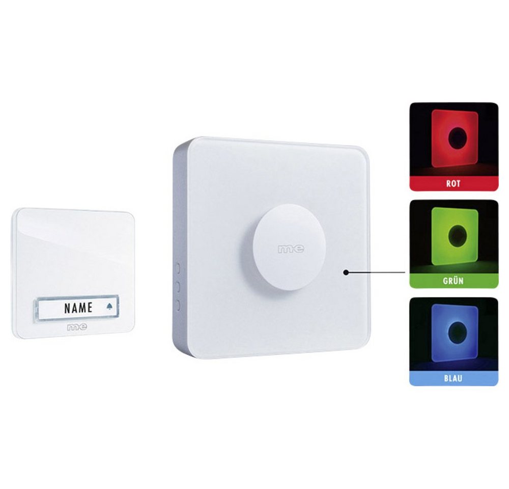 m-e Türklingel m-e modern-electronics 41144 Funkklingel Komplett-Set beleuchtet, mit m-e Türklingel m-e modern-electronics 41144 Funkklingel Komplett-Set beleuchtet, mit von m-e