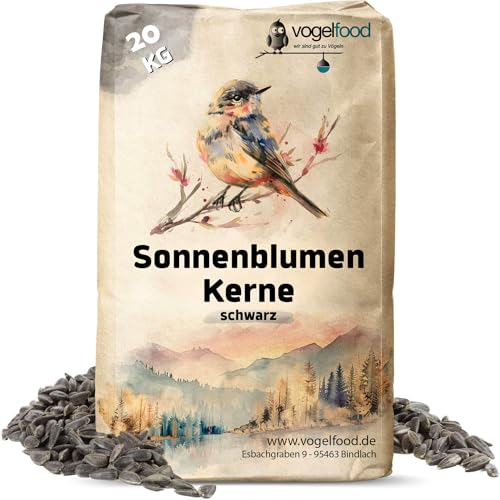 Sonnenblumenkerne schwarz 20 kg erstklassige Qualität Wildvogelfutter von vogelfood wir sind gut zu Vögeln