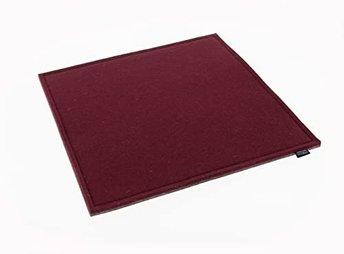 VOIGTdesign Filz-Sitzauflage - Stuhlauflage - Sitzkissen - Stuhlkissen - Auflage - quadratisch - bi-Color - 2-lagig (40 x 40 cm, 145 Bordeaux) von VOIGTdesign