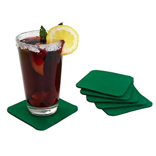 voigtdesign 6 Stück Filzuntersetzer, quadratisch, 10x10cm, 20 Farben, abwaschbar (dunkelgrün) von voigtdesign