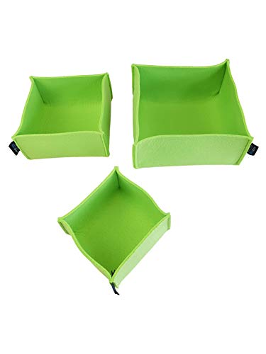 voigt design Filz-Körbchen 3er-Set Piccolo (20 Farben) - Korb - Box - Aufbewahrung - Utensilienkorb - Brotkorb - Obstkorb - Regalkorb - eckig - quadratisch (131 giftgrün) von voigt design