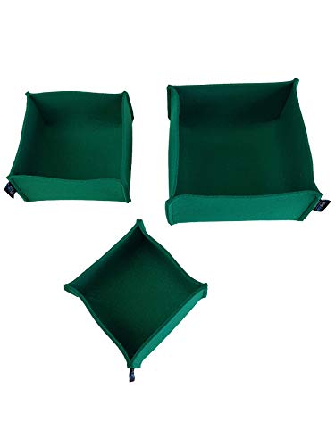 voigt design Filz-Körbchen 3er-Set Piccolo (20 Farben) - Korb - Box - Aufbewahrung - Utensilienkorb - Brotkorb - Obstkorb - Regalkorb - eckig - quadratisch (134 dunkelgrün) von voigt design