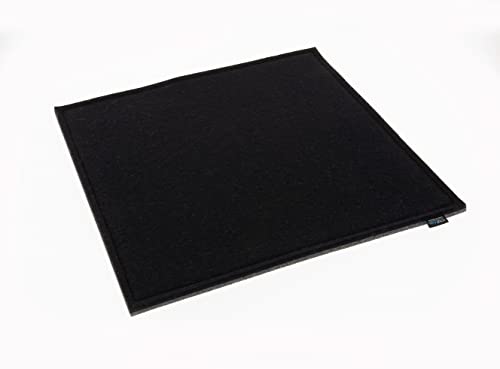 voigtdesign Filz-Sitzauflage - Stuhlauflage - Sitzkissen - Stuhlkissen - Auflage - quadratisch - bi-Color - 2-lagig (40 x 40 cm, 140 schwarz) von voigtdesign