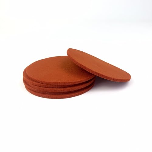 6er Set Untersetzer aus Filz, 3 mm dick, rund D 10 oder rund D 12 cm, 20 Farben, Tisch Sideboard Regal Kommode Blumenvase (117 Rostbraun, 6er Set D 10 cm) von voigtdesign